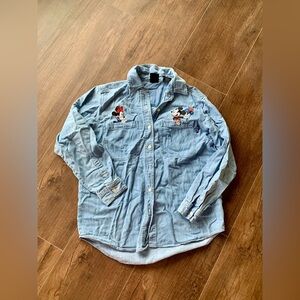 Mickey Mouse Disney vintage denim button up